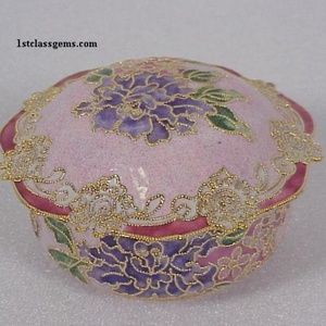 FINAL SALE PRICE NYCO International Cloisonne Lace Vanity Box in Pink